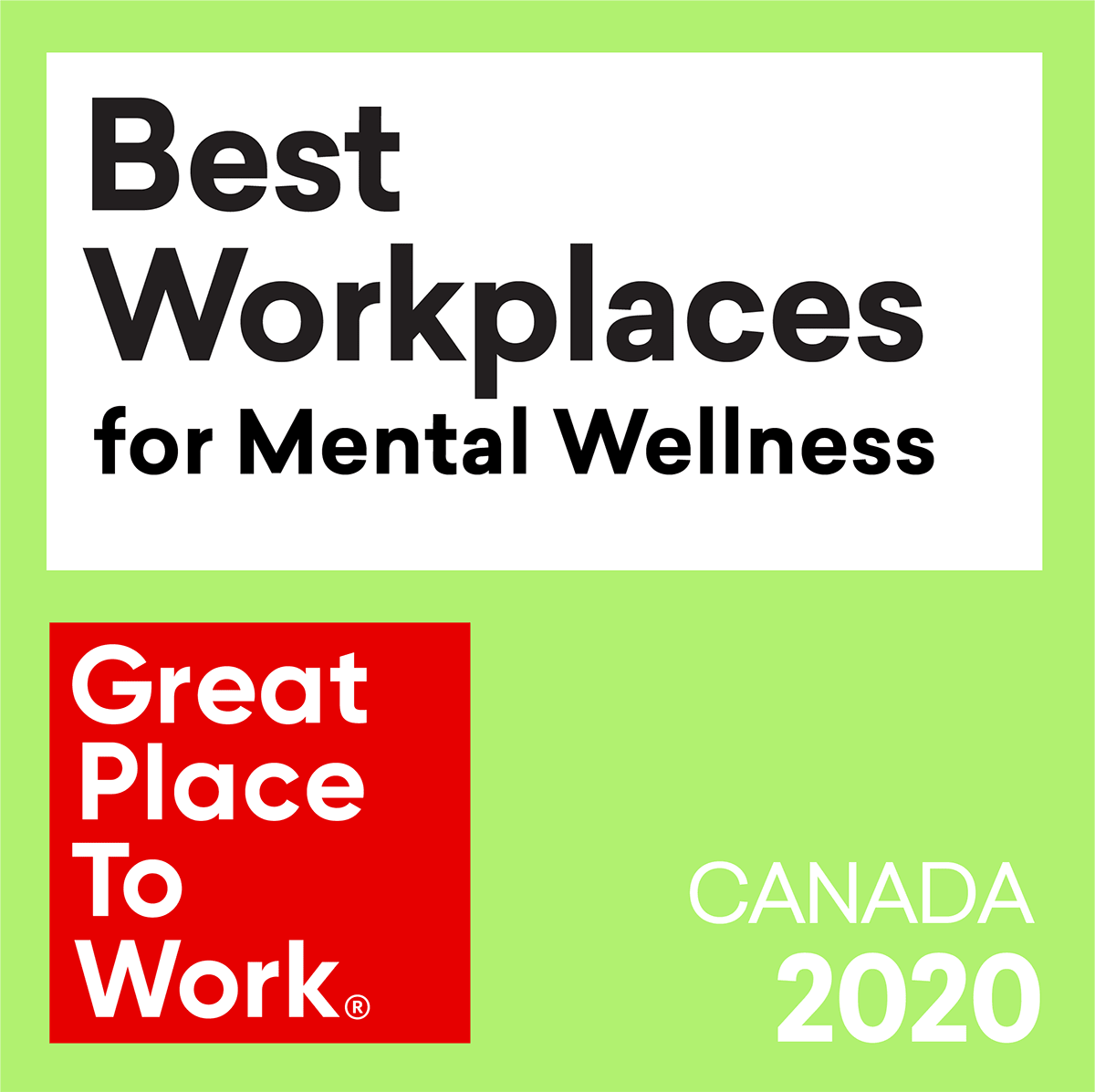 Great Place To Work 2020: Mental Wellness